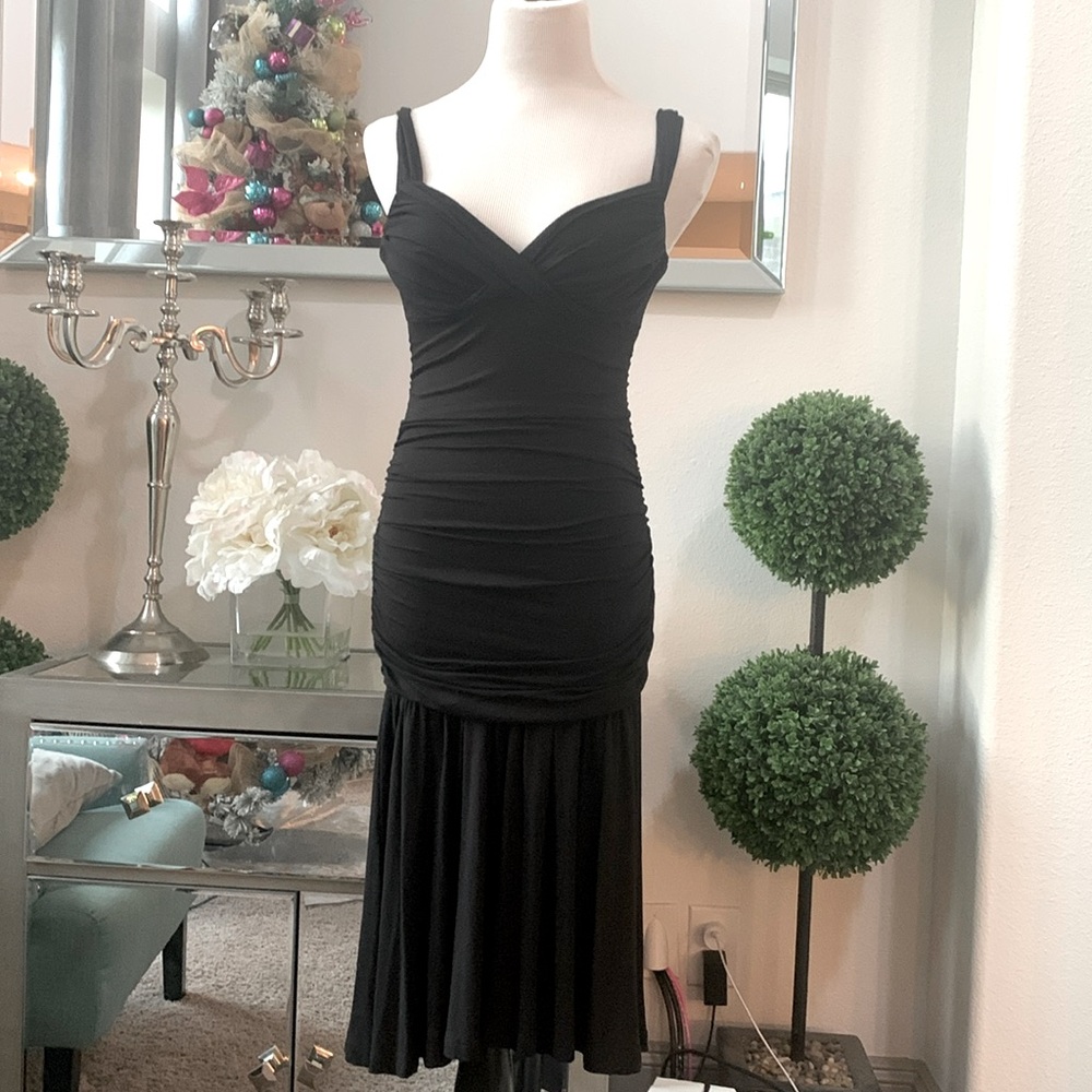 NWOT Bebe bandage/ ruched black dress Sz. S